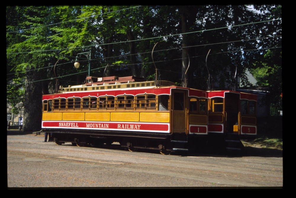 Photograph of Laxey Station, lower terminus of the Snaefell Mountain Railway