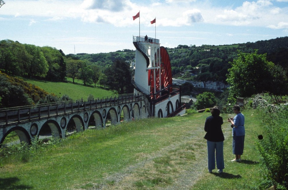 Laxey, admiring Victorian engineering photo by Dave Clews