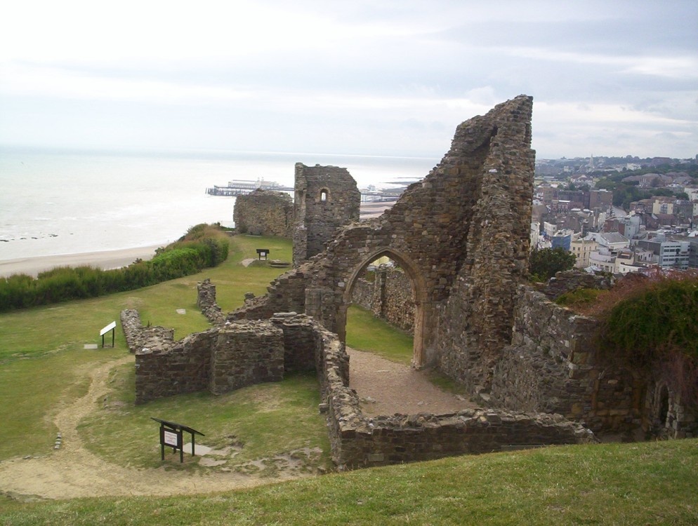 Hastings Castle downward view  taken  June 2004
