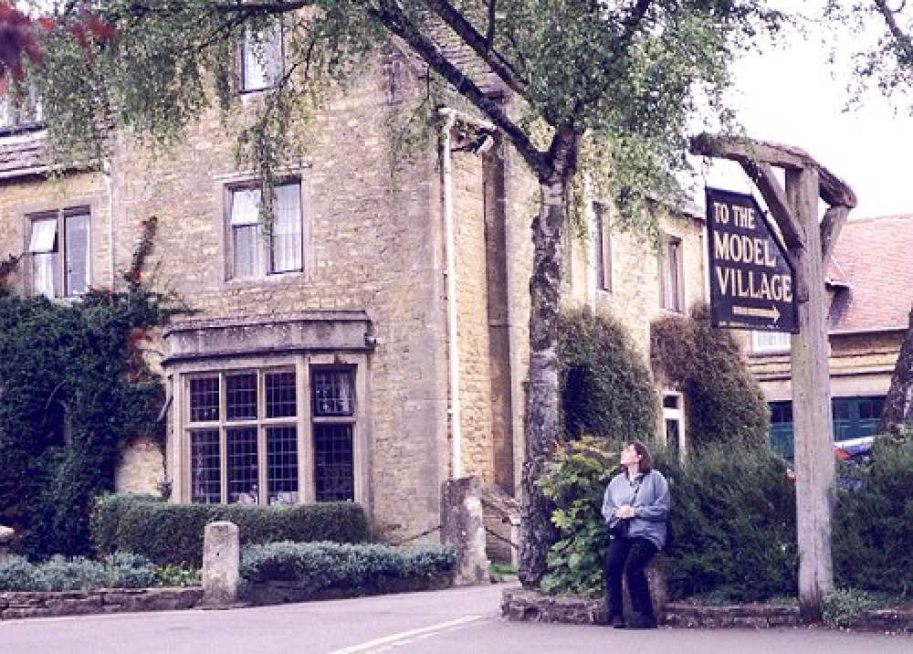The sign to the Model Village in Bourton-on-the-water