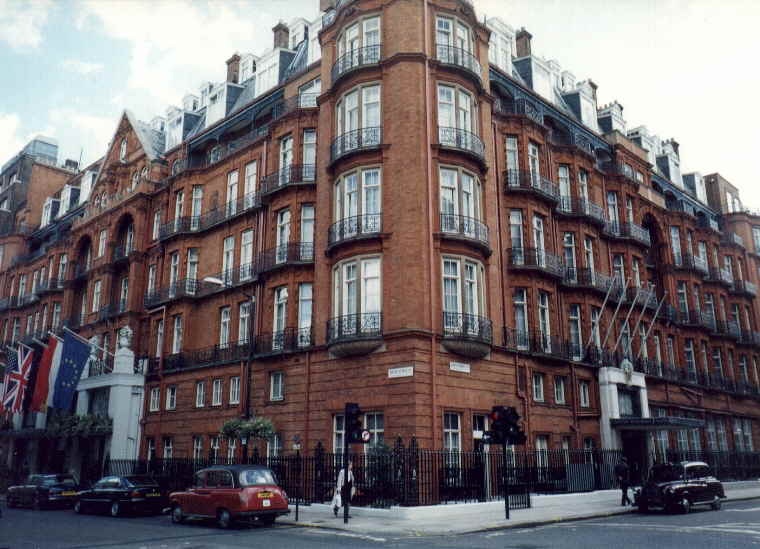 Photograph of Claridges - Hotel for visitng royalty, magnates and entertainment celebrities.