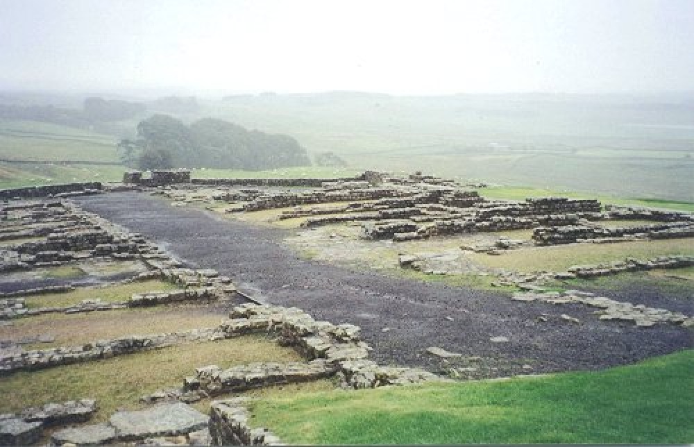 Roman ruins of Housesteads fort along Hadrian's Wall