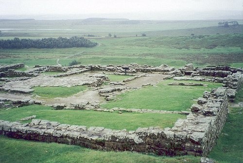 Ruins of the Roman fort at Housesteads on Hadrian's Wall