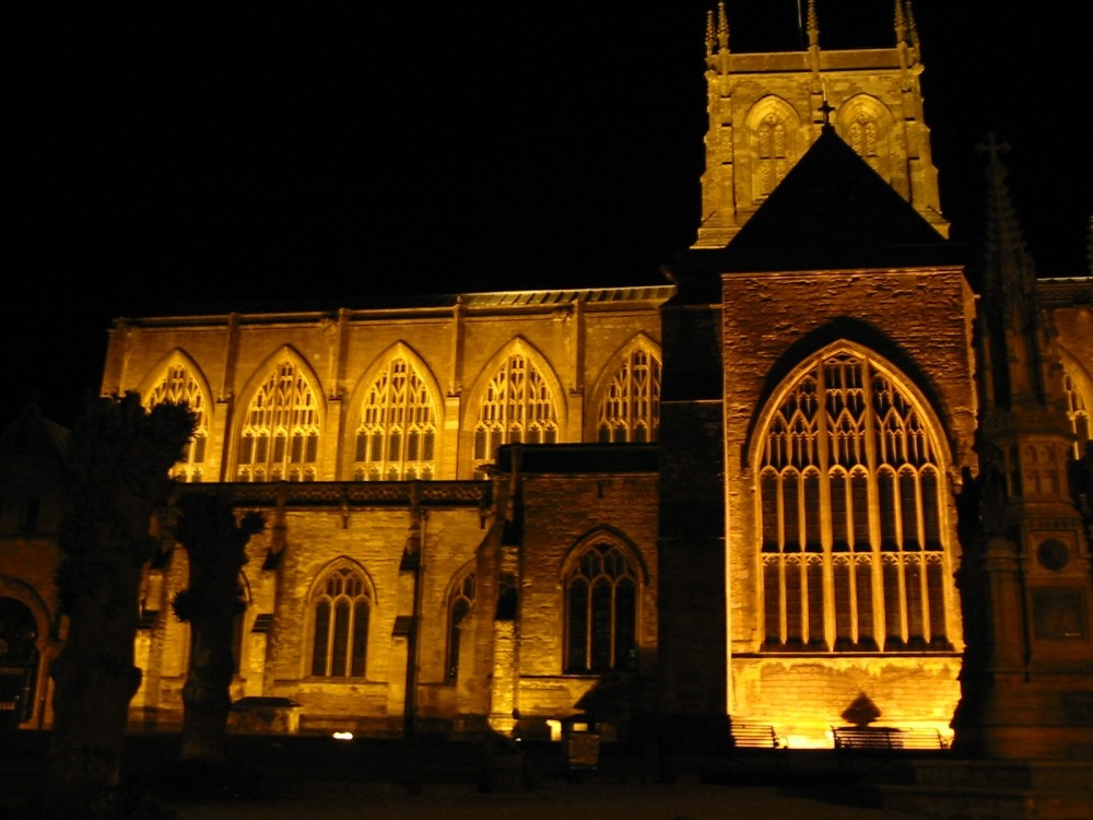 Sherborne Abbey at night photo by Garry Cane