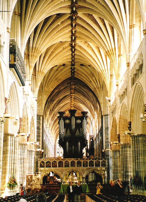 Inside Exeter Cathedral