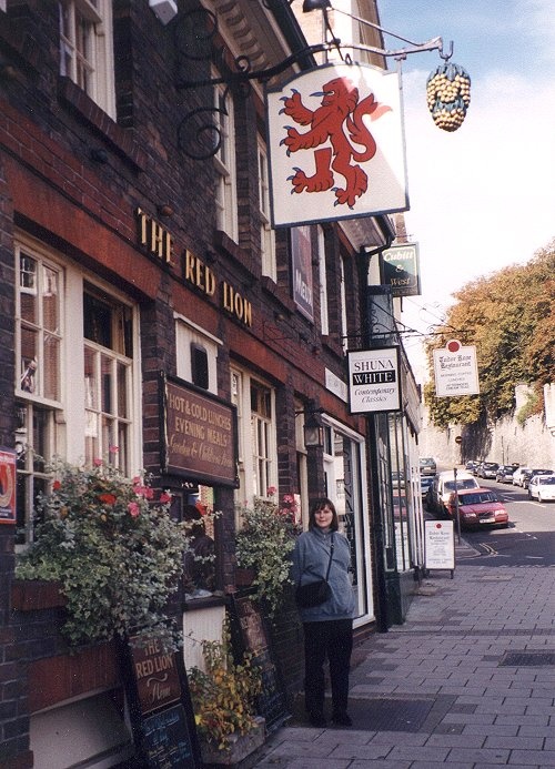 The Red Lion pub in Arundel on the street that runs by the castle.