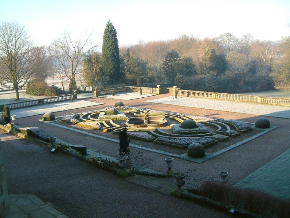 Formal gardens from upstairs photo by Alan Harding