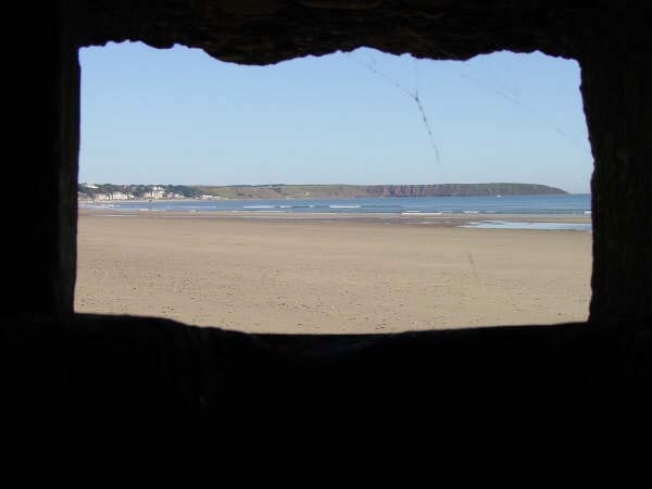 Filey and Carr Naze from inside the concrete bunker, near the old Butlin's holiday camp