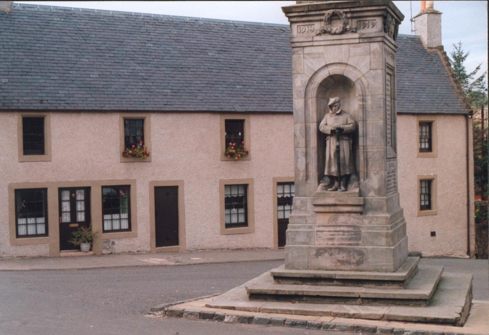Cottages and War Memorial Auchtermuchty in the Kingdom of Fife