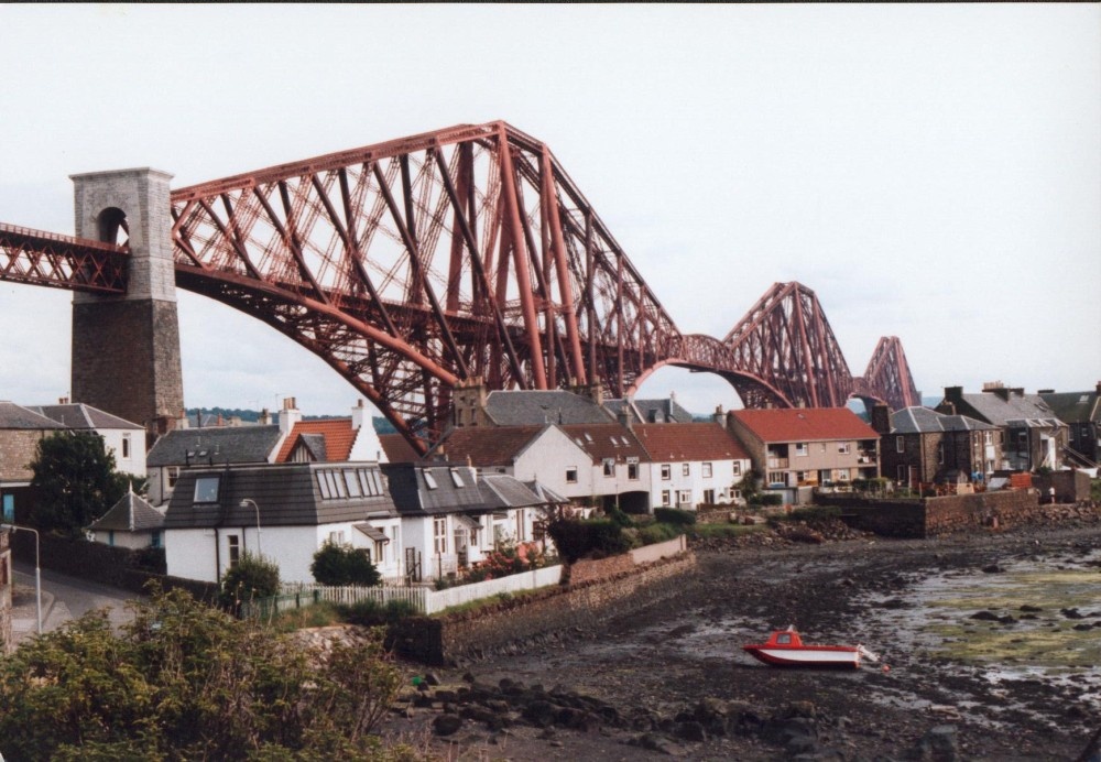 The Forth Railbridge providing a spectacular backdrop to North Queensferry.