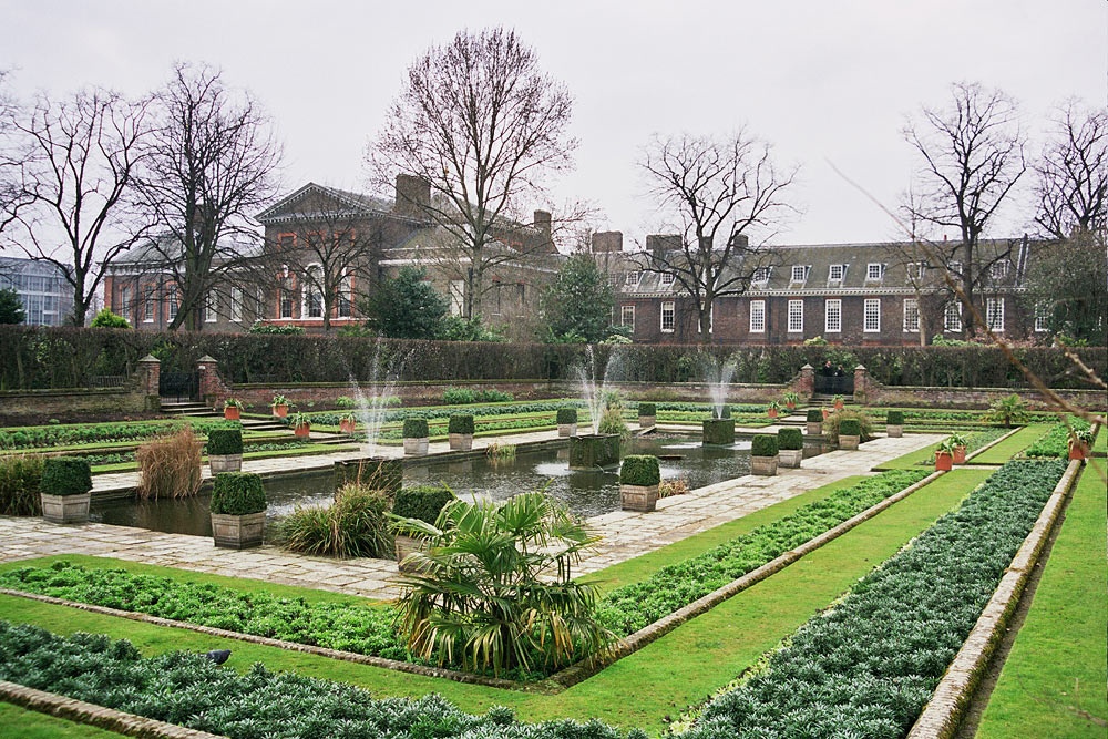 The gardens at the back of Kensington Palace London