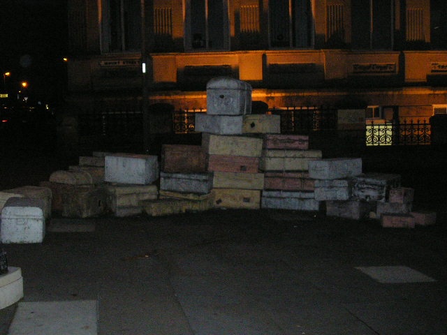 Suitcases sculpture at Hope Street, Liverpool