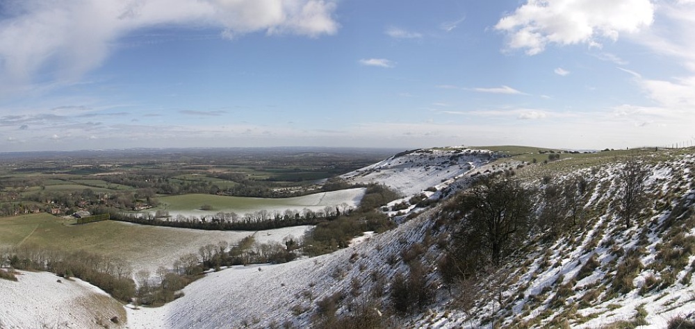 Snow on Ditchling Beacon, East Sussex - March 2005 photo by Hugo