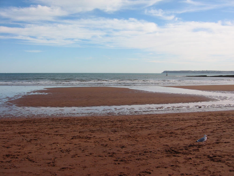 Paignton beach, Devon,  with Berry Head in the background