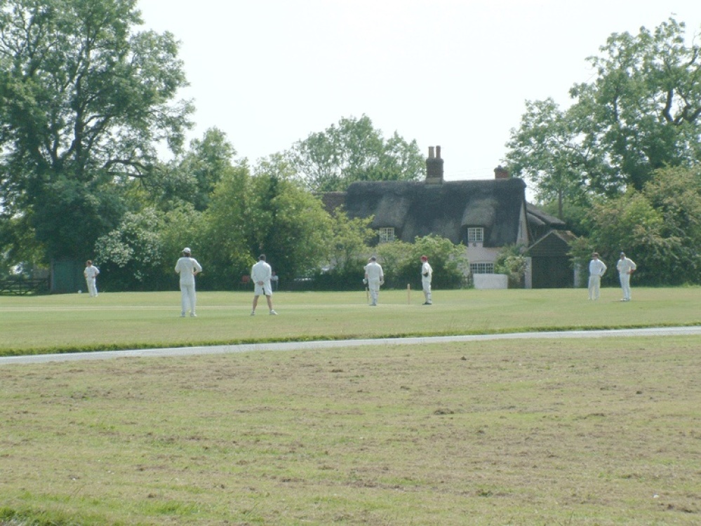 Burrough Green, Cambridgeshire. One of the regular cricket games on the Green