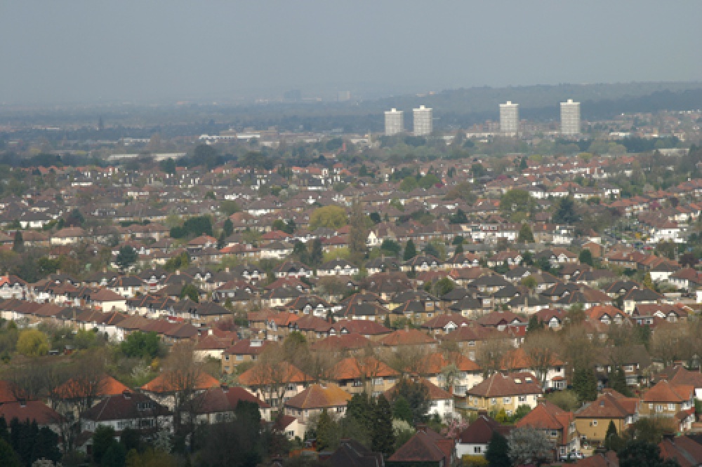 View from tolworth tower looking towards kingston upon thames