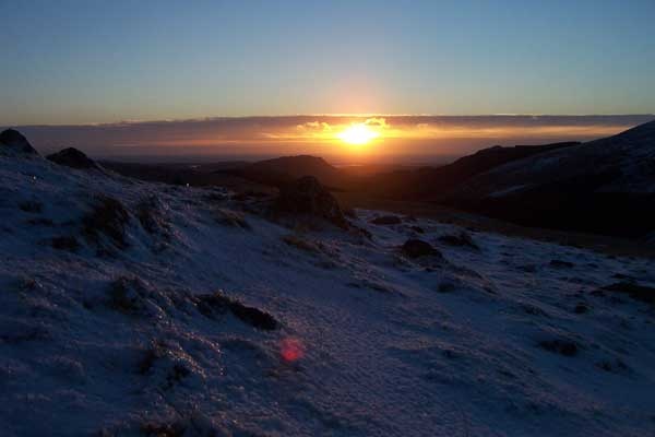 Sunset looking towards Muncaster Fell and Ravenglass
