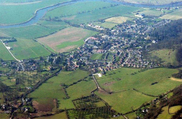 Photograph of Arial View of Fownhope Village in Herefordshire