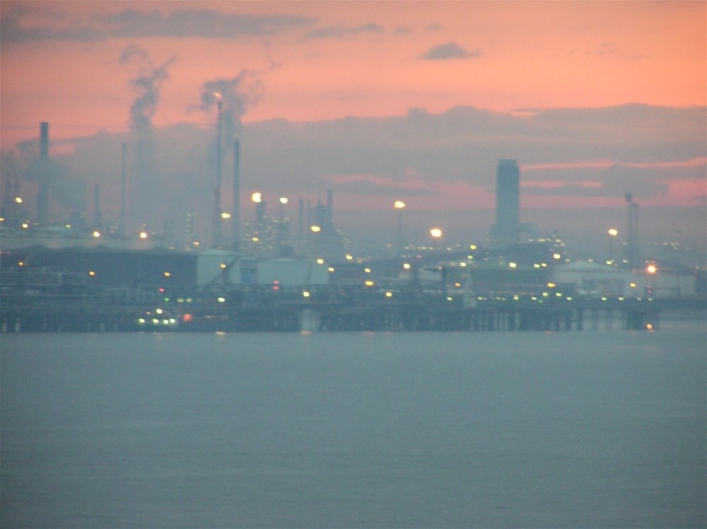 Photograph of Immingham Docks at sunset, Lincolnshire