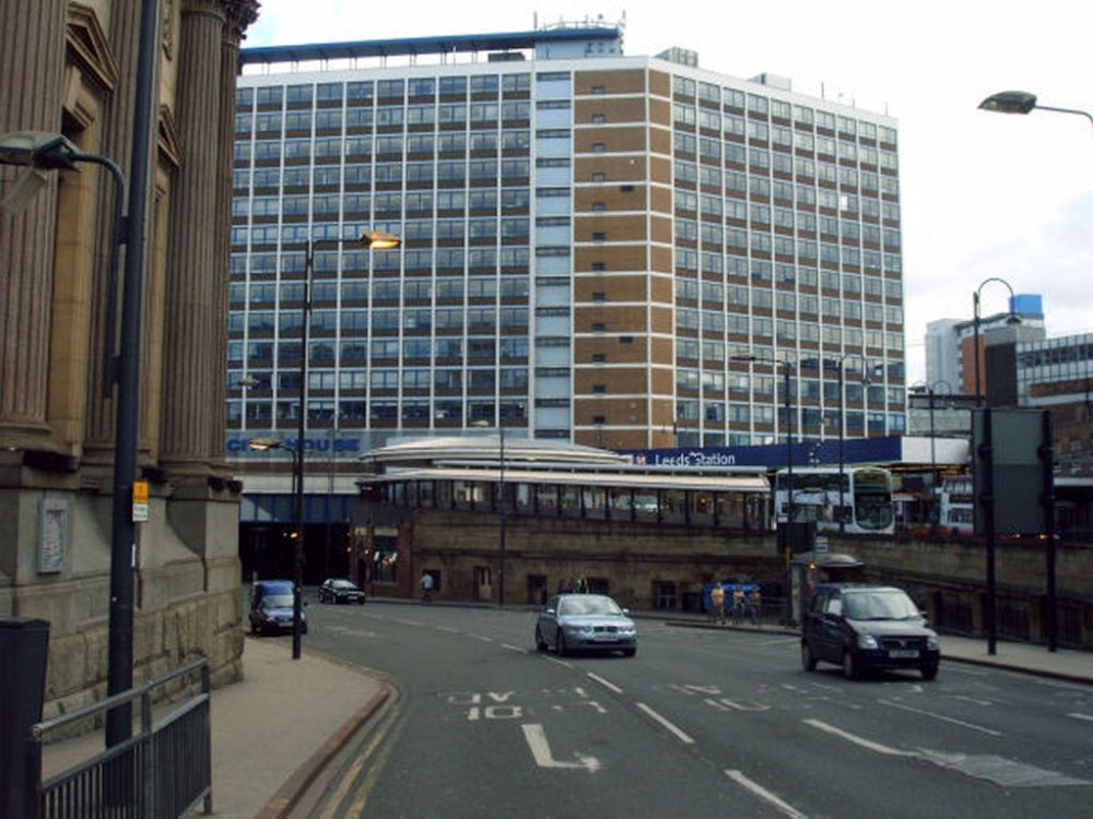 City House and Leeds Station.