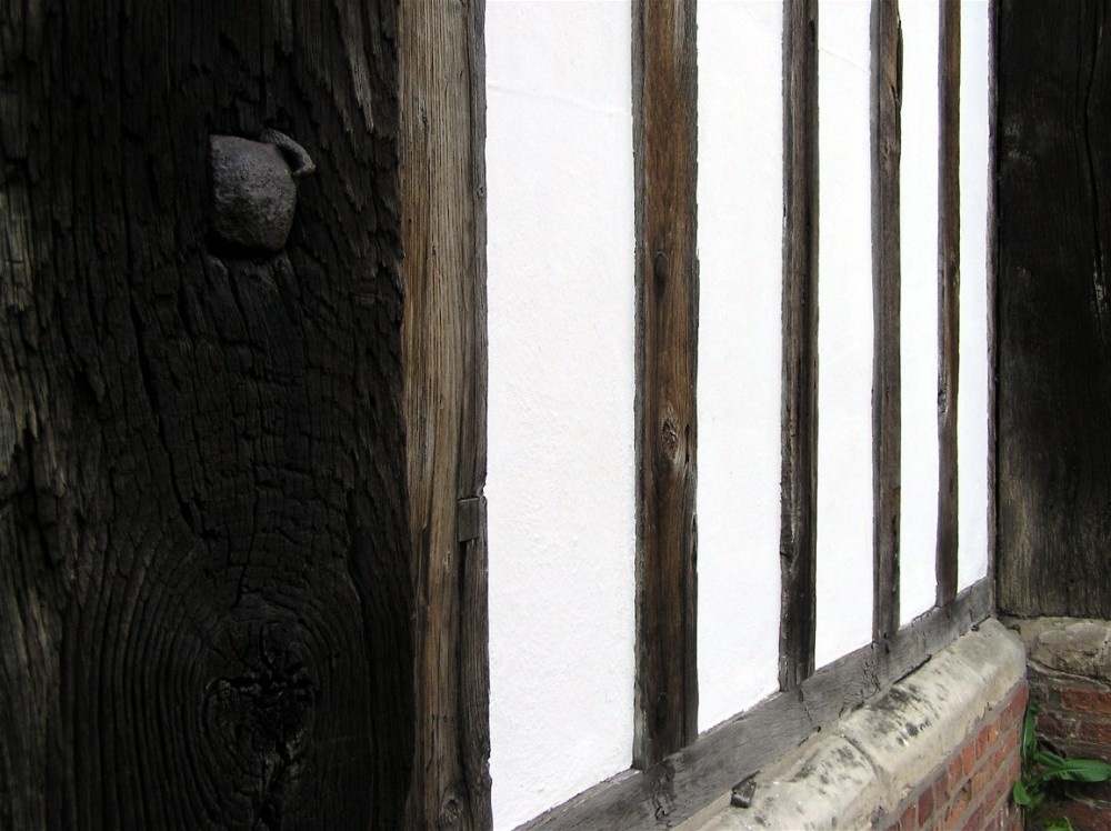 Old Hall, Gainsborough. Close-up detail of timber frame photo by Tony Towers