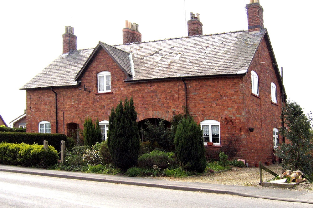 Cottages near site of railway. Pinchbeck, Lincolnshire
