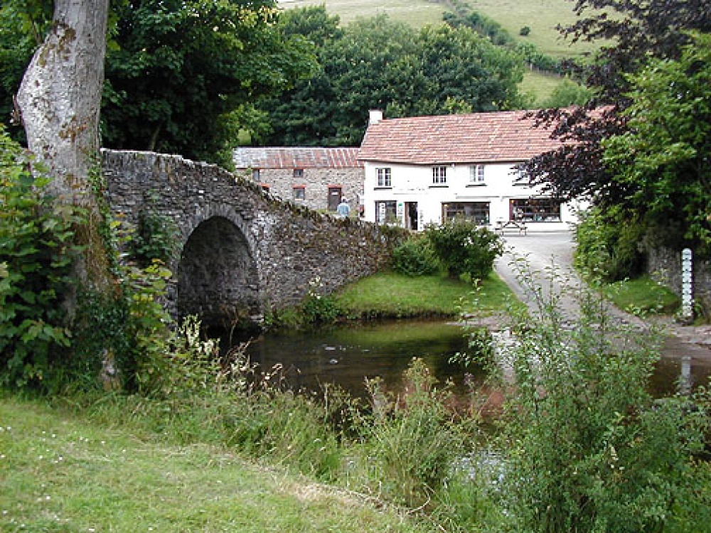 Packhorse Bridge and Ford, and The Buttery, Exmoor, Devon