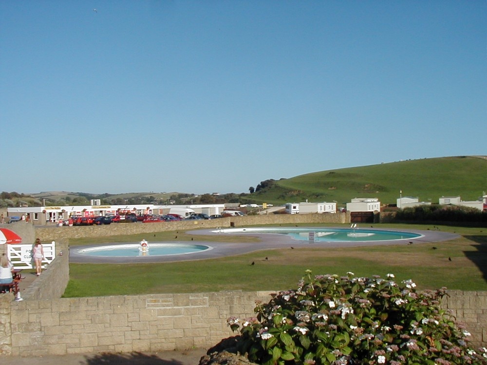 The swimming pool at Freshwater Beach Holiday Park, Dorset