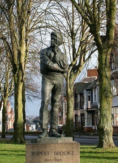 Rupert Brooke statue in Rugby, Warwickshire