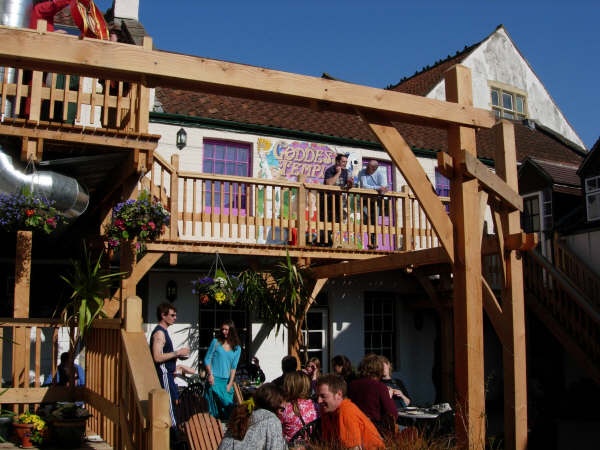 A typical Glastonbury street scene