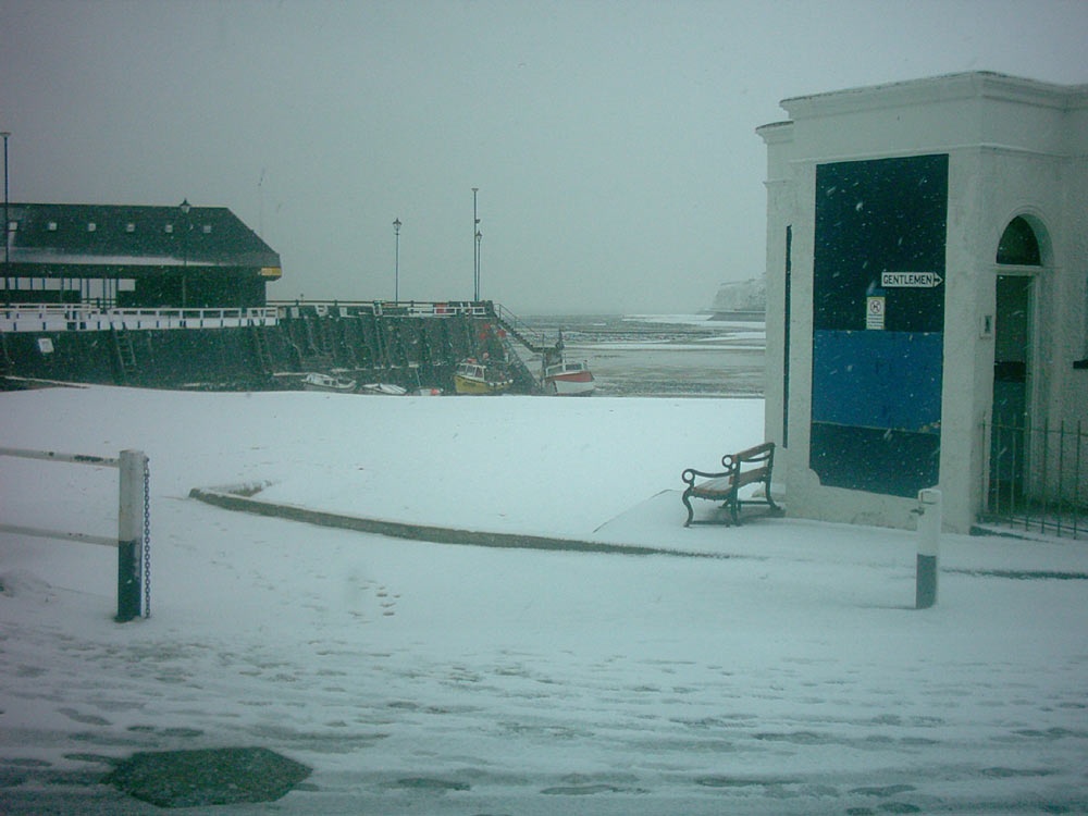 A snowy Broadstairs Harbour, Kent