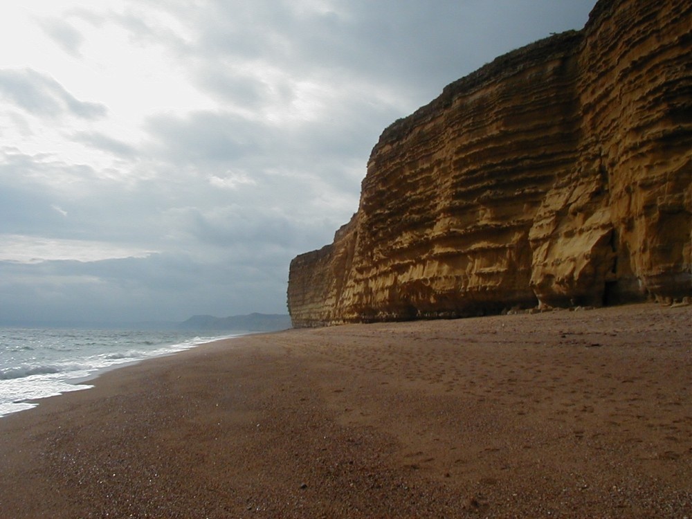 Cliffs along the beach at Burton Bradstock, Dorset