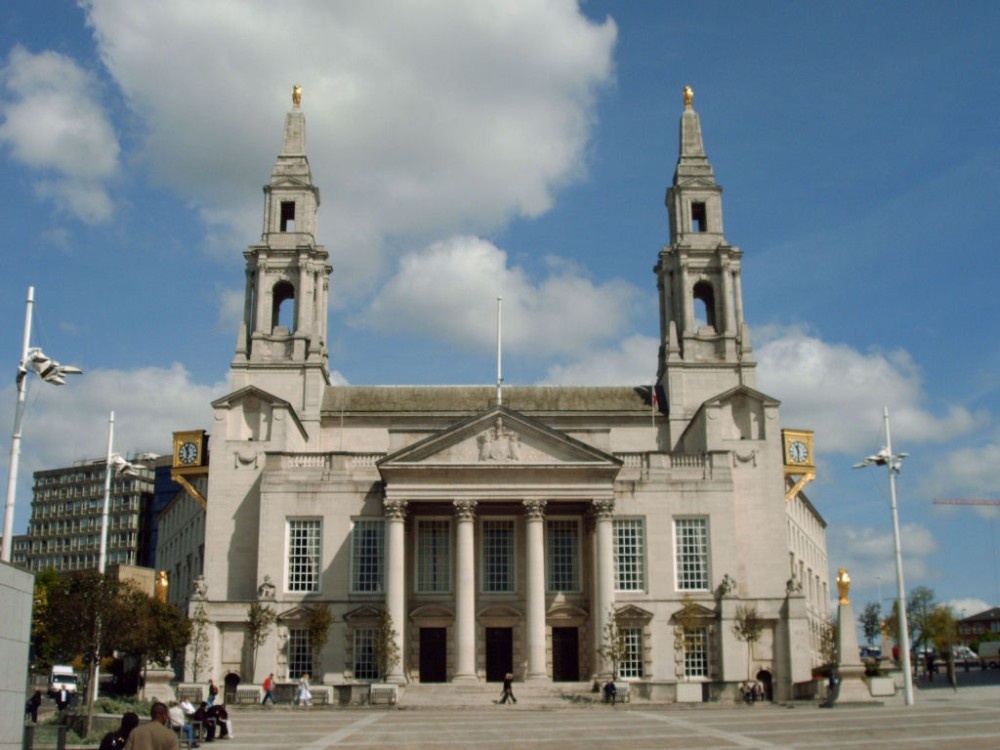 Civic Hall, Leeds, viewed from Millenium Square.
