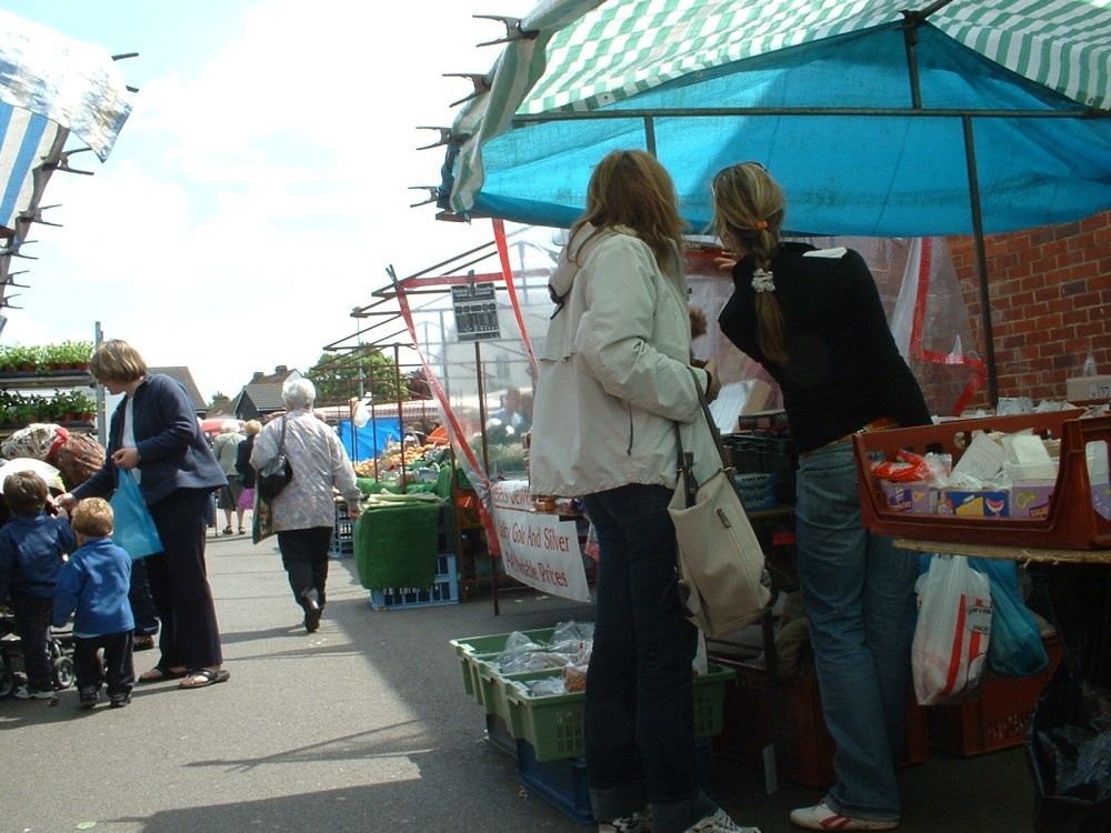 Friday market at Sandy, Bedfordshire