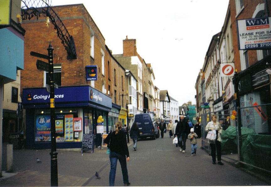 Banbury city centre, Oxfordshire. The city center was built between 800 and 1200 A.D.