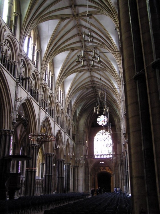 Lincoln Cathedral - the nave, looking west
