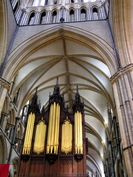 Lincoln Cathedral - the organ pipes above St. Hugh's Choir