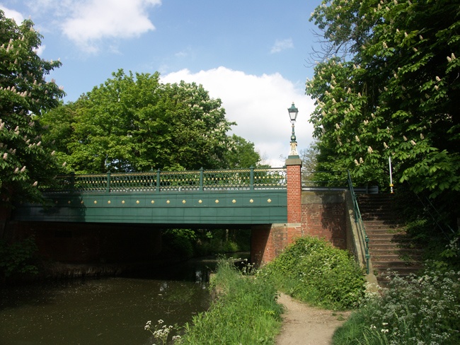 Queens Avenue bridge from Basingstoke Canal, Aldershot, Hampshire