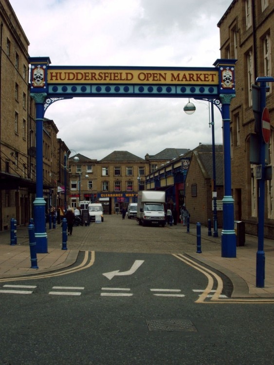 Huddersfield Open Market sign.