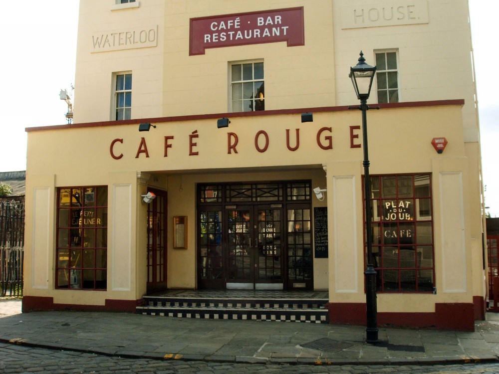 Cafe Rouge, at the rear of The Corn Exchange Leeds.