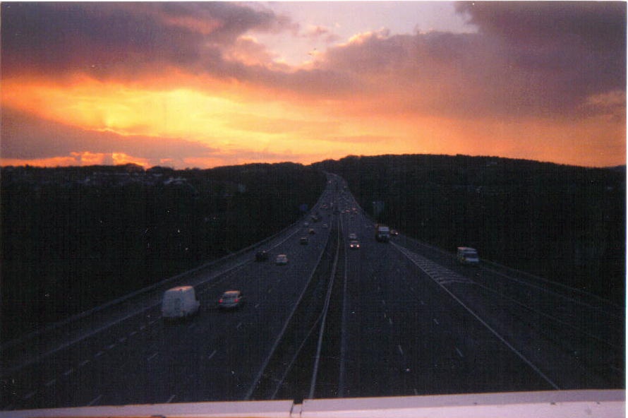 Photograph of Overlooking M4 Motorway, Sarn, Bridgend