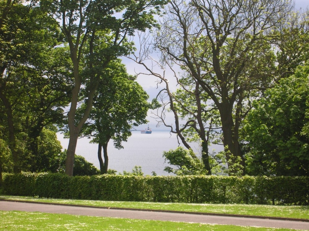 A view across the Forth Estuary from Ravenscraig Park, Kirkcaldy.