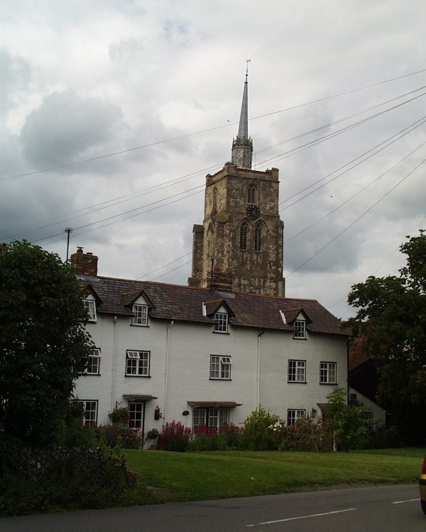 Houses & Church in Background