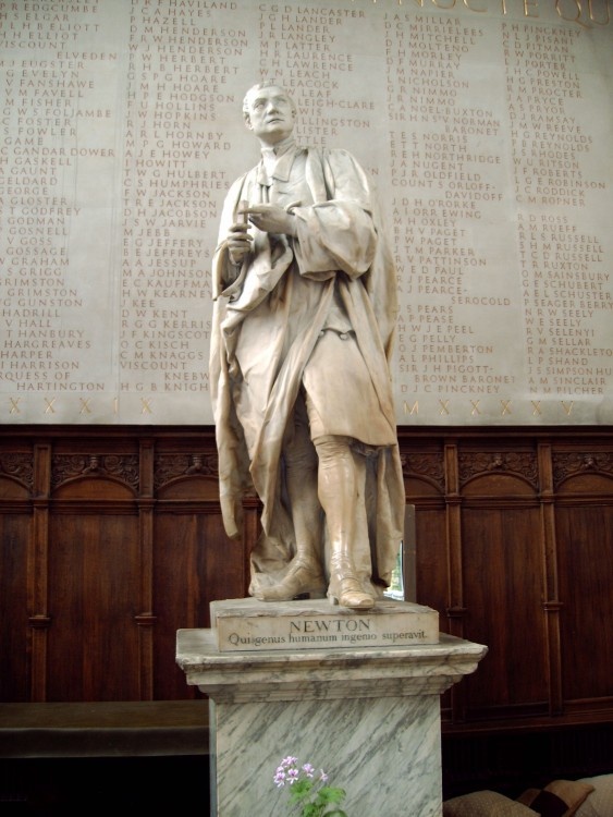 Isaac Newton, Statuary in St. John's College in Cambridge