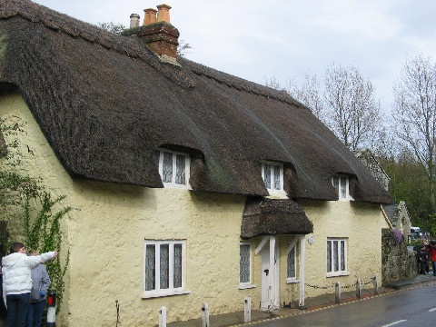 Thatched cottages at Godshill on the Isle of Wight