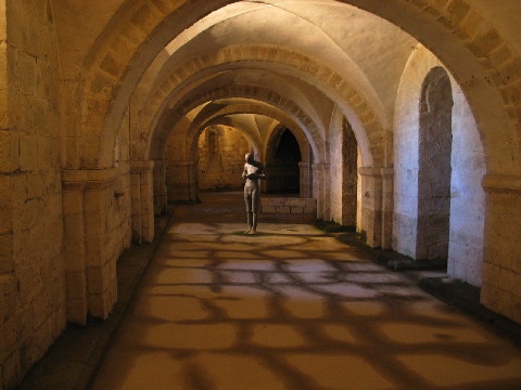 Winchester Crypt with modern sculpture