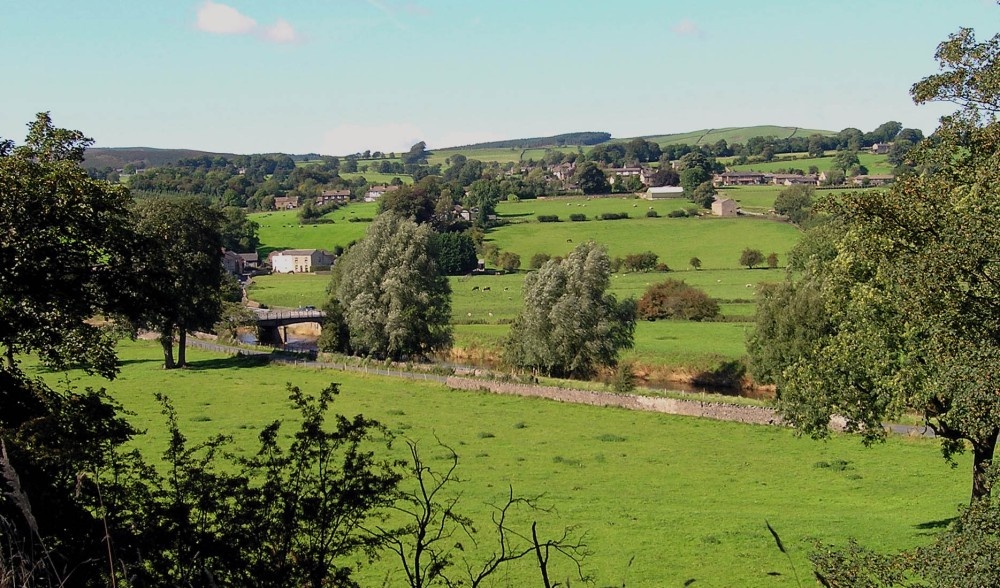 Photograph of View of Grindleton from 'Ribble Way', near Chatburn, Lancashire