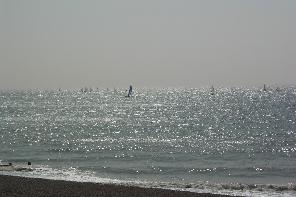 Sailcraft off Bexhill-on-Sea, East Sussex