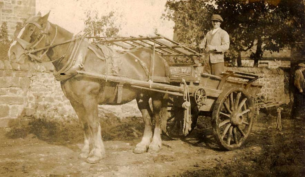 Old farm cart at Harrop Fold (1920's)