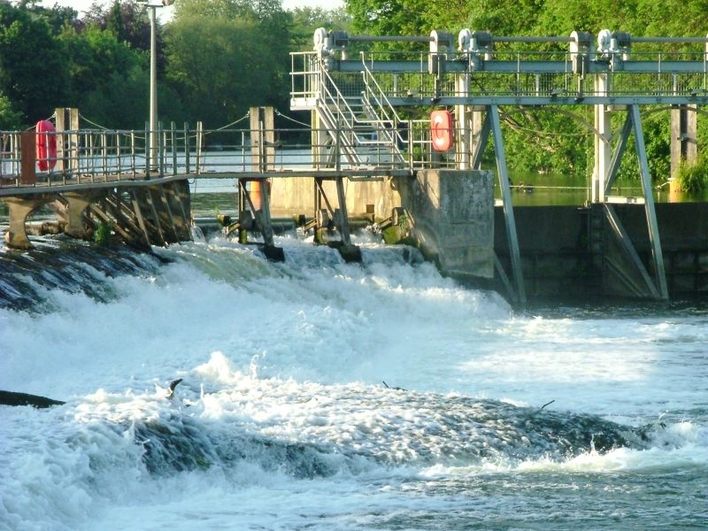 "Another view of Boulters Weir, Ray Mill Island in Maidenhead." by